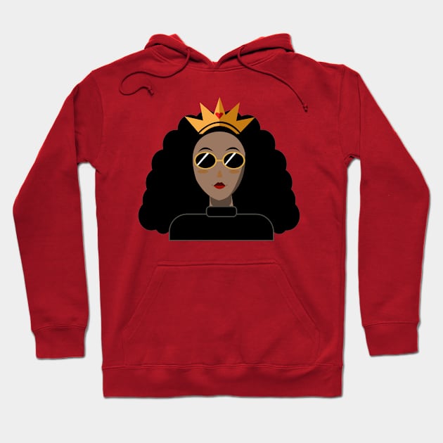 Curly Queen (dark skin version) Hoodie by Grise